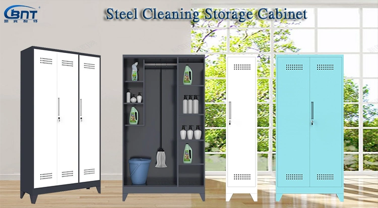 Cleaning Supplies Storage Cabinet Double Door Clean Tools Lockers