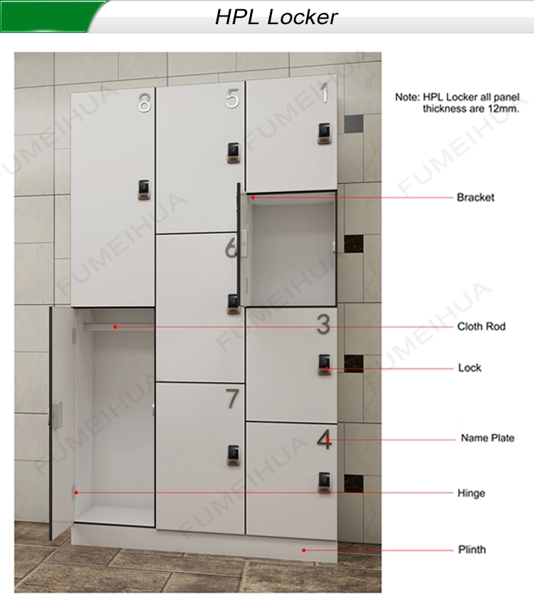 Compact Laminate Locker for School Student Gym Laundry